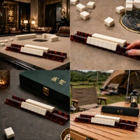 Penolak Mahjong Akrilik Amber Bentuk U dengan Logo Kustom, Tepi Lurus, Portabel untuk Hiburan Klub Turnamen Amerika Mewah