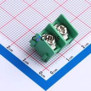 MX7620-7.62-02P-GN01-Cu-S-A Barrier Terminal Block Through hole,P=7.62mm Connector Two Sides 7.62mm 1x2P Straight Pin - Product Image 1