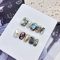 Cadeaux en dropshipping, patchs pour ongles HA, vente en gros, produit fini, manucure courte, autocollants pour ongles amovibles, faits à la main, portables