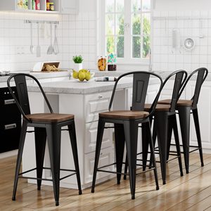 Giá Rẻ Giá Thanh Phân Bằng Gỗ Đệm Nhà Hàng Ghế Truy Cập Chiều Cao Kim Loạ<span class=keywords><strong>i</strong></span> Khung Nhà Bếp Ghế Thanh - Product Image 1
