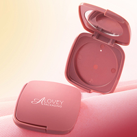 Boîtier compact pour poudre à contour, bords arrondis, personnalisé, boîtier compact pour blush, boîtier compact carré fin avec miroir