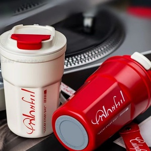 400ml Stainless Steel Double Wall Travel Coffee <b>Cup</b> with Lid and <b>Plastic</b> Handle 12hr Thermal Insulation Eco-Friendly - Product Image 5
