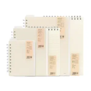 blank dilapisi notebook Suppliers-Grosir Buku Catatan Spiral Sampul Keras PP Transparan/Garis/Garis/Garis/Buku Catatan Terikat Spiral Bertitik