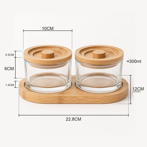<span class=keywords><strong>Bocaux</strong></span> en verre transparents scellés, vente directe usine, lot de 2/3/4/6 pièces, couvercle en bambou, emballage carton, pour restaurant, hôtel, buffet, petit-déjeuner, étagère à épices - Product Image 2