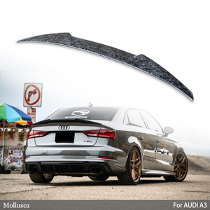 For A3 S3 RS3 8V M4 Style Real Forged Carbon Fiber Material <b>Rear</b> <b>Spoiler</b> Trunk Wing 2013-2020 - Product Image 1