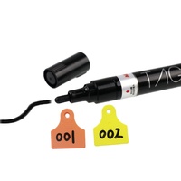 Stylos pour étiquettes d'oreille personnalisés à base d'huile, imperméables à la décoloration, à pointe audacieuse pour porc, bovin, mouton, marqueur résistant à l'alcool pour le bétail