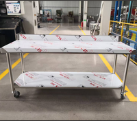 Table commerciale d'acier inoxydable de fabrication en acier de cuisine avec le sous-plateau et les roues pour l'usage de hôtel et de restaurant