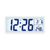 Reloj de Pared Digital Nórdico con Pantalla Grande, Temperatura, Humedad, LCD Luminoso, Fecha de 24 Horas, Termómetro Decorativo de Plástico