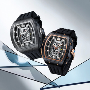 Reloj de Hombre Moderno con Forma de Barril - Correa de Silicona, Movimiento de Cuarzo Japonés, Reloj Deportivo Luminoso a Prueba de Agua - Product Image 4