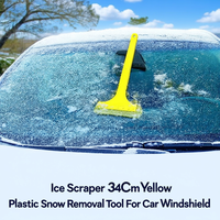 Raspador de Hielo ZCQR DECO M0350 de 34 cm, Herramienta de Plástico Amarillo para Remover Nieve del Parabrisas del Auto
