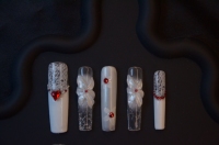 Faux ongles complets en forme d'amande, design gothique démoniaque fait à la main, strass, écologiques, portables sur les doigts, ongles pressés, 10 pièces