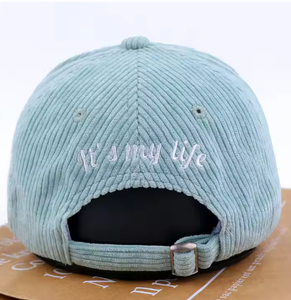 Casquette de baseball bicolore de haute qualité, casquette de baseball d'hiver personnalisée à 5 panneaux, casquette de baseball en velours côtelé brodée pour femme - Product Image 5