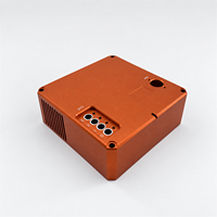 Boîtier de contrôleur électronique en aluminium anodisé orange usiné CNC sur mesure OEM, pièces de boîtier