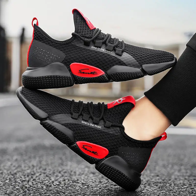 Casual Sports Shoes Men's Mesh Breathable Running Shoes Korean Fashion Trend Net Sneakers Stall Wholesale Casual Men's Sneakers