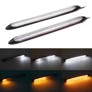 CHEDINA Bandes de feux diurnes Led avec clignotant jaune Phare de voiture Séquentiel coulant Auto Drl