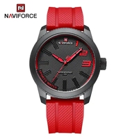Nouvelle conception en gros pour la montre à quartz Naviforce 9202 pour homme, montre-bracelet de luxe carrée étanche pour affaires avec bracelet en cuir et motif dessin animé