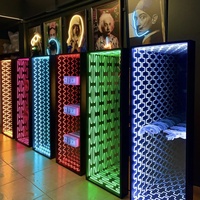 Miroir mural LED Infinity multicolore attrayant avec logo Abyss 3D, miroir LED personnalisé pour la décoration de bar de nuit