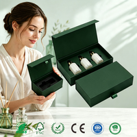 Boîte cadeau personnalisée pour flacon d'huile essentielle de 10 ml en verre, couvercle magnétique vert, boîte cadeau, emballage d'huile essentielle, insert en EVA