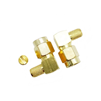 Connecteur SMA-JW-3 50 Ohm SMA mâle à angle droit à sertir, plaqué or, prise coaxiale RF 90 degrés pour câble RG58 RG142 LMR195