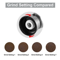 Penggiling Kopi Manual Grosir Bahan Stainless Steel 304 dengan Mata Pisau Keramik Kerucut, Wadah Kaca LFGB, Logo Dapat Disesuaikan, Penggiling Kopi Dapur