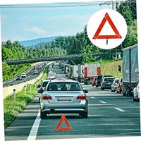 Triangle d'avertissement de sécurité routière accrocheur monté sur véhicule pliable et potable