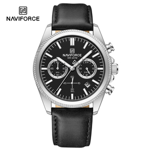 นาฬิกา NAVIFORCE รุ่น 8082L ใหม่ล่าสุด นาฬิกาควอตซ์โครโนกราฟลำลอง สายหนังแท้ นาฬิกาควอตซ์แท้สำหรับธุรกิจ - Product Image 2