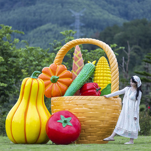 Sculpture d'art en résine de citrouille et de plante végétale, modèle de paysage de jardin, réaliste, personnalisable, pour extérieur, idéal pour les cadeaux d'entreprise - Product Image 5