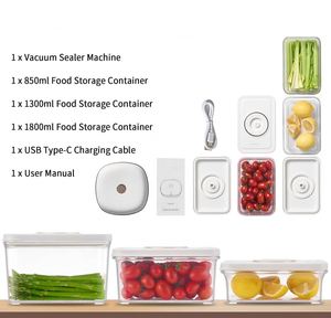 SJY-1212-74 4in1 High Borosilicate Glass Vacuum Pump <b>Canister</b> <b>Set</b> Injection Molded Square Design Airtight Fresh-keeping Food - Product Image 2
