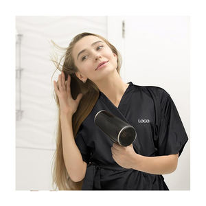 Robes de salon de haute qualité avec logo personnalisé, imperméables, pour la beauté, la coiffure, le salon de coiffure, kimono pour client, vêtement de coiffeur, taille ajustable, 100% - Product Image 5