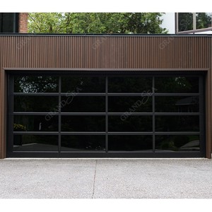 Porte de garage <span class=keywords><strong>en</strong></span> aluminium moderne pour les villas avec des lites de verre individuels, tailles personnalisées disponibles-Contactez-nous pour un <span class=keywords><strong>devis</strong></span> - Product Image 1