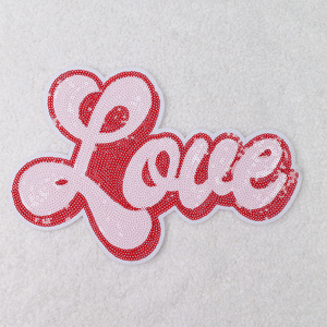 Designer Clothing Patches Large Valentines Heat Transfer Patches Valentines Chenille Iron on Patches - Product Image 4