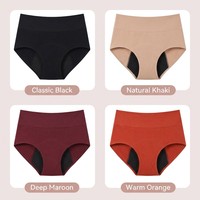 Braguitas Menstruales de Algodón Transpirable para Mujer, Ropa Interior Menstrual Orgánica a Prueba de Fugas, Antibacterianas, Sin Costuras, de Cintura Media