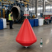Boya de Advertencia Cónica de Polietileno Directa de Fábrica, Pontón Flotante de Aislamiento de Seguridad para Construcción Acuática