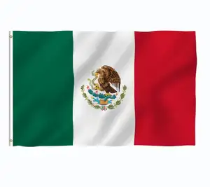3x5 발 멕시코 100D 폴리에스터 실크 양면 깃발 및 배너