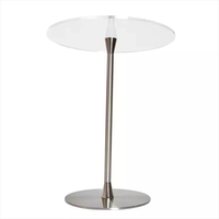 Podio de mesa de acrílico transparente moderno con soporte de acero para restaurantes, bodas, oficinas y aulas