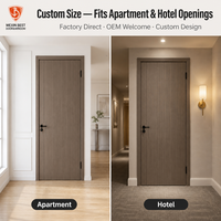 Porte en bois moderne insonorisée Mexin, écologique, avec panneau de cadre, taille personnalisée, porte intérieure pour chambre à coucher, appartement, hôtel