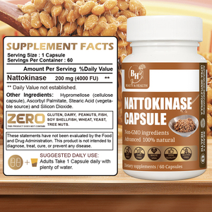 Kapsul Nattokinase fermentasi alami Formula bebas Gluten suplemen enzim berbasis tanaman untuk sistem sirkulasi - Product Image 5