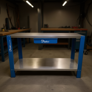 Banc de travail compact Ttake 1,5 m avec 2 tiroirs, armoire de rangement pour outils - Product Image 3