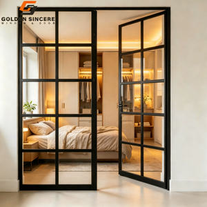 Puerta de Rejilla de Vidrio y Aluminio Insonorizada GS para Renovación de Apartamentos Modernos - Product Image 2