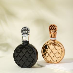 Venta al por mayor logotipo personalizado de lujo escamas de pescado apariencia oro Crimp pulverizador Parfum 100mL botella de Perfume de vidrio vacía recargable - Product Image 1