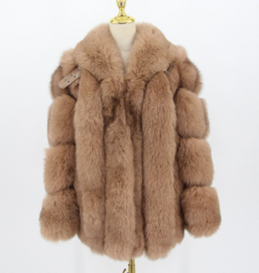 QIUCHEN QC20113 Damenmäntel Winter Echtfuchspelzmantel Naturpelzjacke Luxuriöse Pelzbekleidung Fashion - Product Image 5