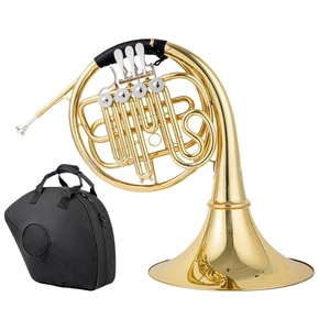 Trompa Francesa Lacada en Oro con Llave en Si Bemol, Cuatro Llaves Divididas, Instrumento de Viento de Madera, Instrumentos Musicales de Banda de Metales - Product Image 5
