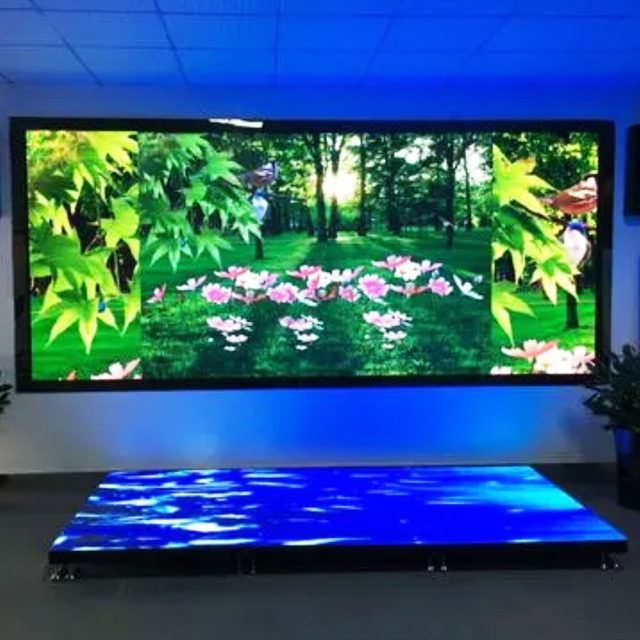 P3.91 New Floor Single Double Sided LED Poster Display Screen With Ip65 Flooring Standing Movable Mirror Panel Player Display 3D