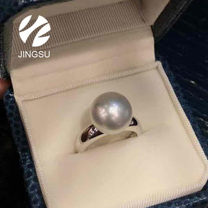 Conception simple véritable or 18 carats nouveau Style couleur naturelle perle de la mer du sud bague de qualité supérieure pour les femmes tenue quotidienne cadeau fiançailles - Product Image 1