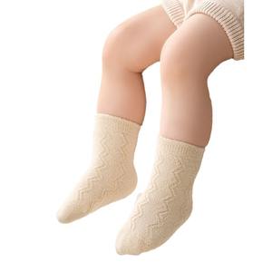 Chaussettes pour bébé en coton mi-mollet, chaussettes chaudes pour garçons et filles, automne et hiver, 3 paires, October Crystal - Product Image 1
