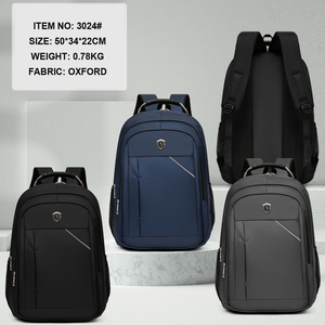 2024 thời trang công suất lớn màu đen xám xanh sinh viên ba lô với phản chiếu dòng dây kéo đóng cửa cho các trường học kinh doanh du lịch - Product Image 1