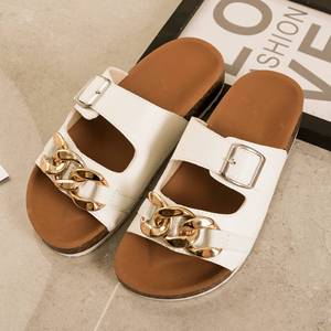 Sandales à chaîne pour <span class=keywords><strong>femme</strong></span>, mules décontractées, à boutons, à deux bretelles, pantoufles de bonne qualité, bon marché, mode 2022 - Product Image 3