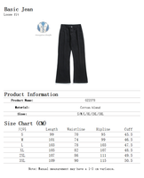 Jeans gris délavés pour hommes et femmes, décontractés, tendance, coupe ajustée, légèrement évasés.