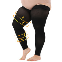 Bas de contention élégants en nylon tricoté, sans pied, en silicone antidérapant, classe 2, 23-32 mmHg, pour varices