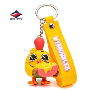 Porte-clés personnalisés LZY 20 ans, forme de dessin animé, PVC, logo personnalisé, porte-clés en caoutchouc 2D 3D, porte-clés en PVC, figurine de dessin animé - Product Image 1